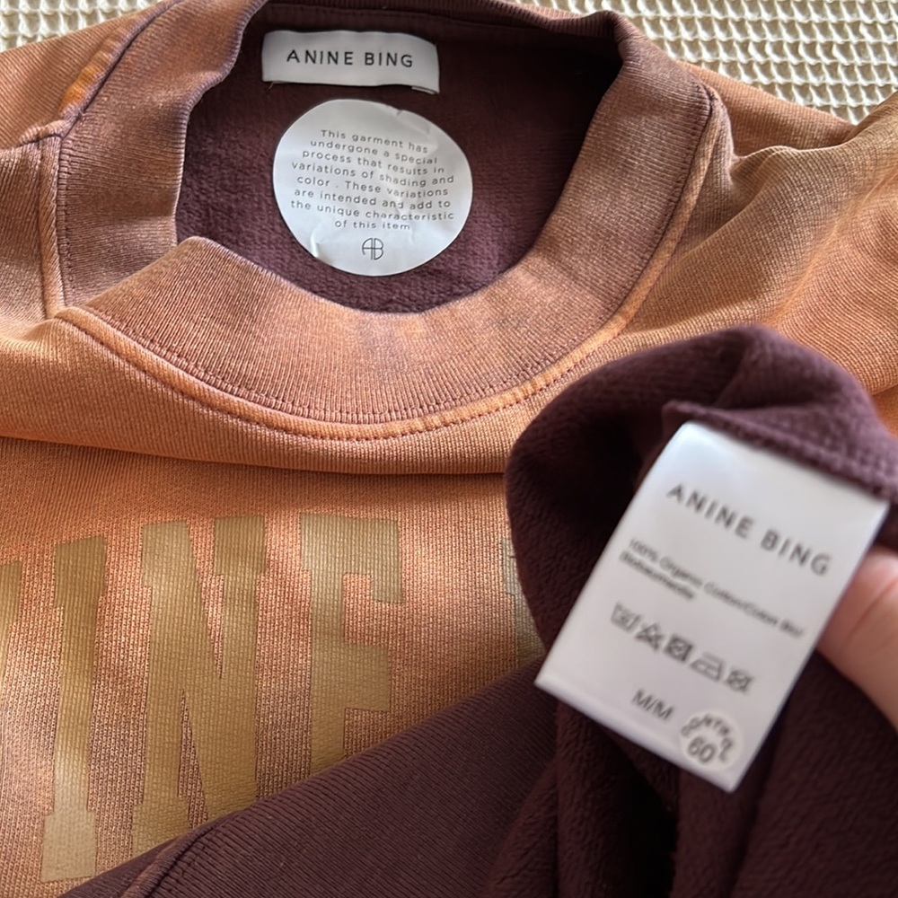 Anine Bing Brown and Gold Ombre Sweatshirt - Picture 12 of 14